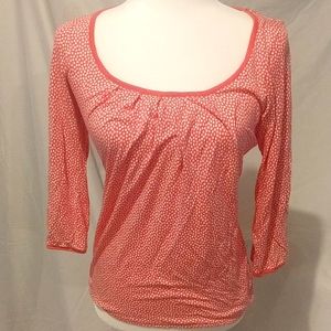 Boden jersey tee pink ditsy spot white